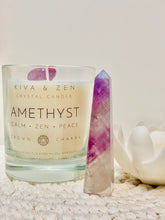 Load image into Gallery viewer, Crown Chakra Candle - Amethyst Crystal