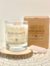 Load image into Gallery viewer, Heart Chakra Candle - Rose Quartz Crystal
