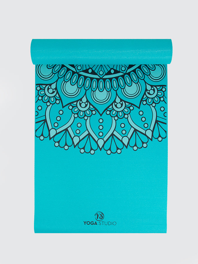 Mandala Yoga Mat - Aqua & Blue